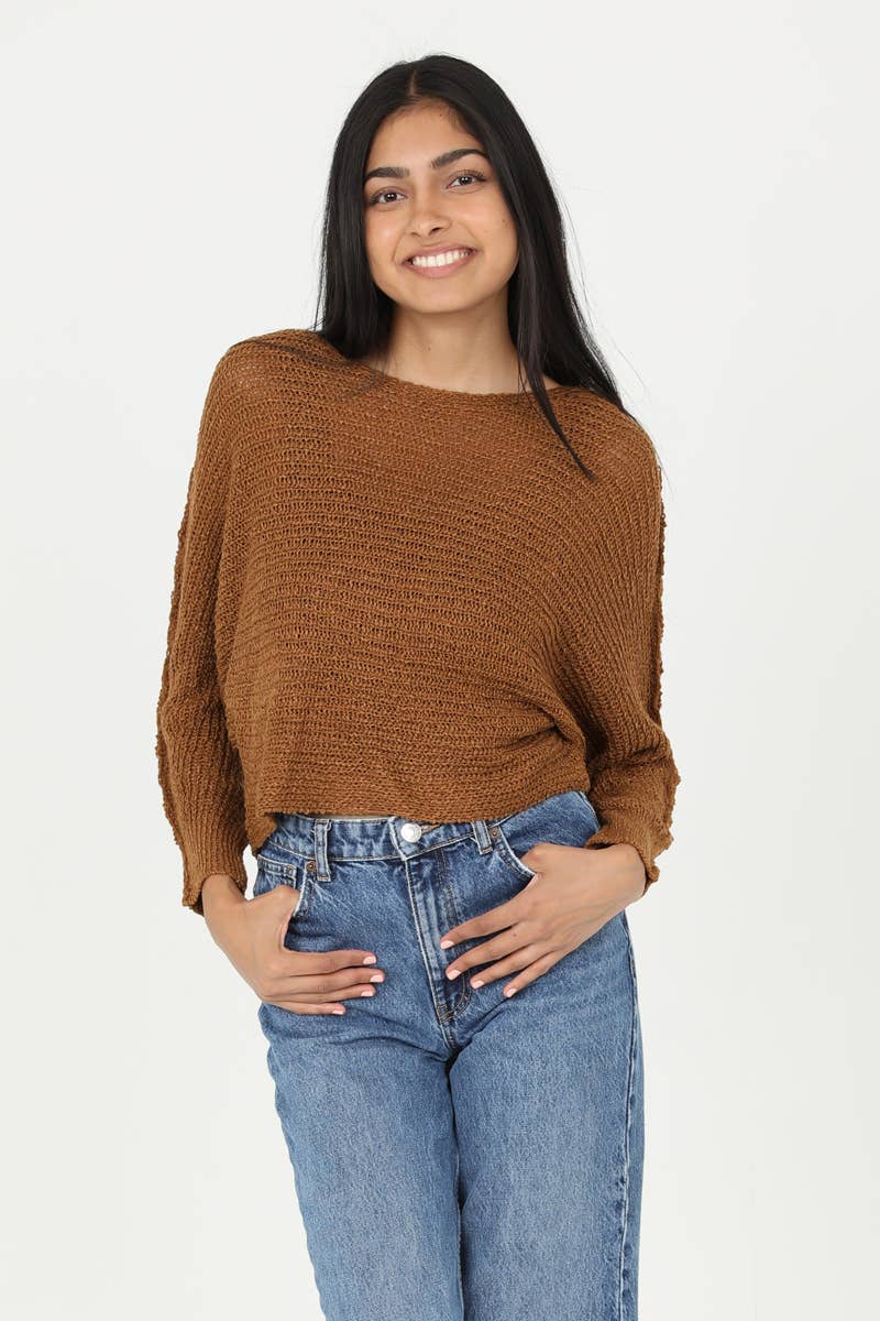 ANGIE - Wholesale Knit Sweater - Women's - XHQ18-ASIS OPEN KNIT LIGHT WEIGHT PULLOVER SWEATER34