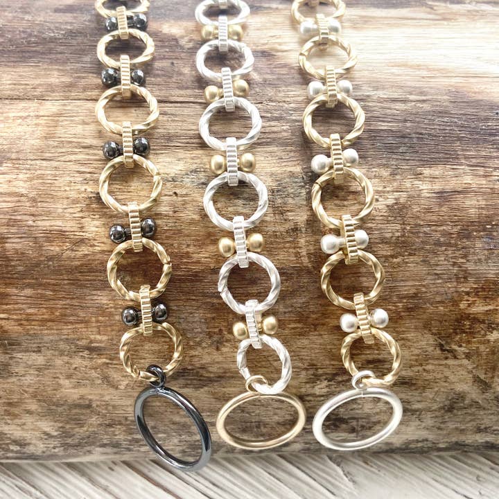 VB&CO Designs Handmade Jewelry - Wholesale Link & Chain Bracelet - Matte gold Matte silver bracelets boutique jewelry trending