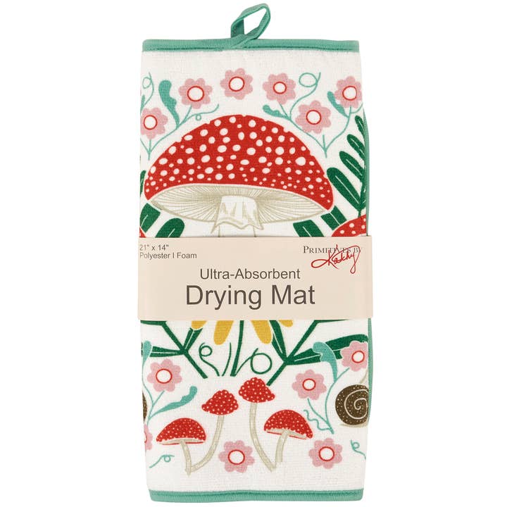 Primitives by Kathy - Wholesale Dish Drying Mat/Rack - Mushroom Art Drying Mat