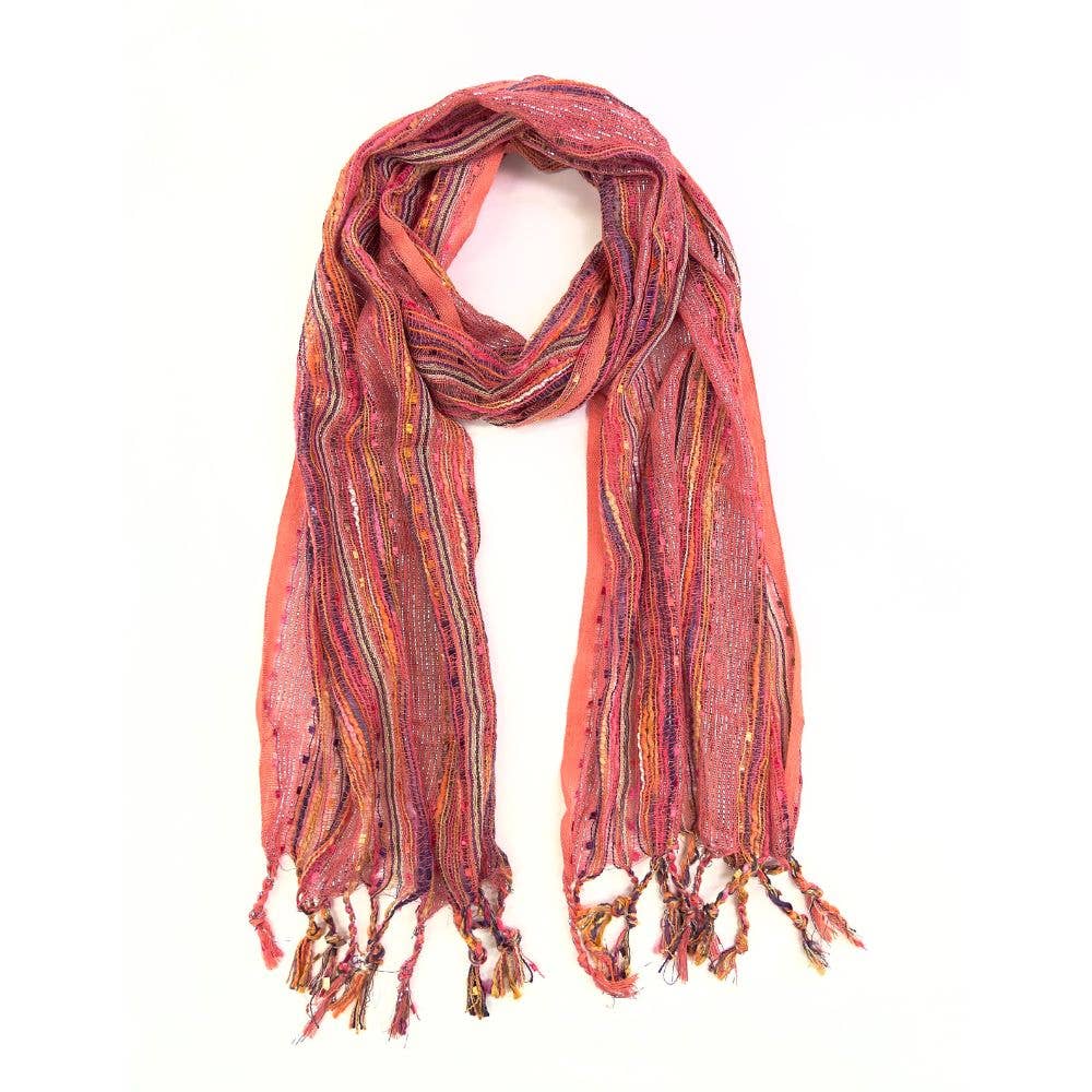 Humble Hilo – wholesale Scarf – Women's – Humble Hilo Multicolored Thread Artisan Scarf24