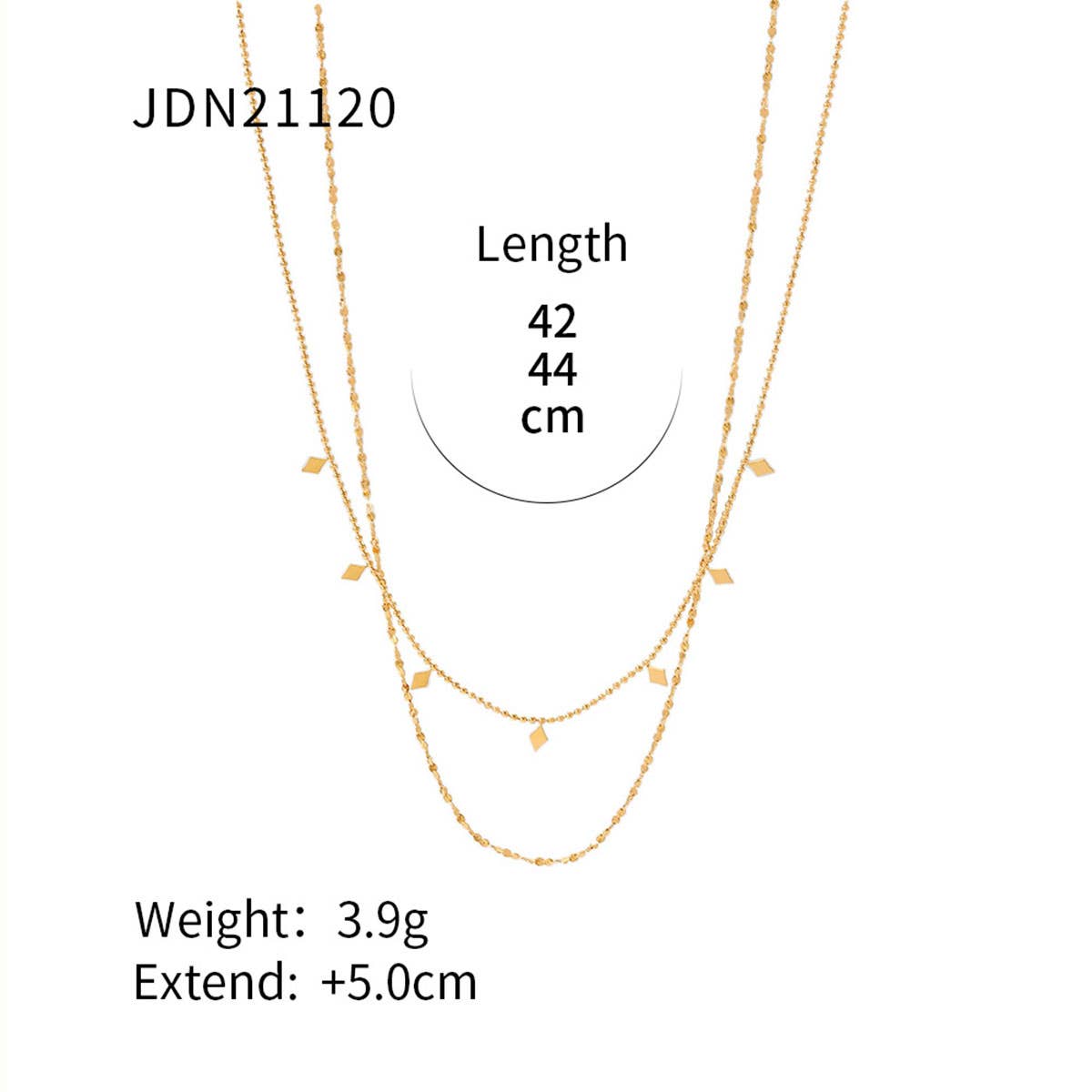 ACCITY - Wholesale Link & Chain Necklace - MULTILAYER GOLD PLATE STAINLESS STEEL NECKLACE_CWAJE061911