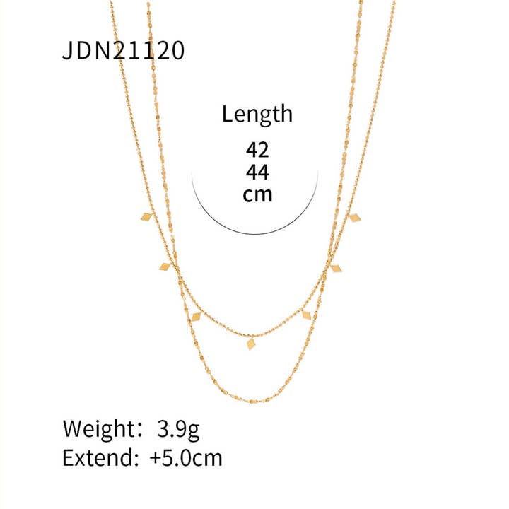 ACCITY - Wholesale Link & Chain Necklace - MULTILAYER GOLD PLATE STAINLESS STEEL NECKLACE_CWAJE061911