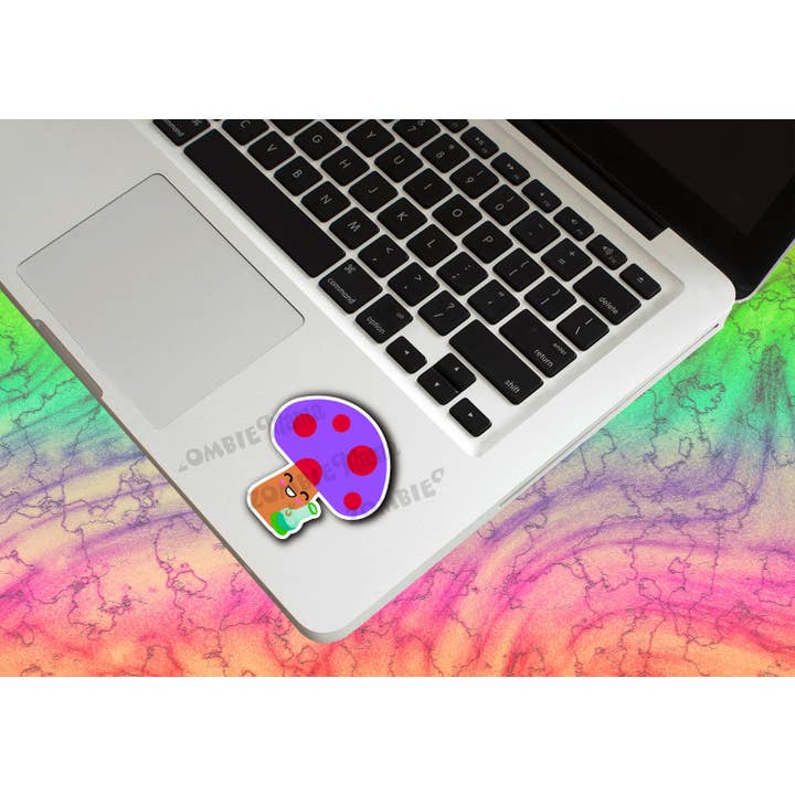 Psychedelic Mushroom Sticker | Purple Pink | Stoner Gift | Drug Art | Mushroom Sticker | Waterbottle Sticker for wholesale by Zombie Mama Press