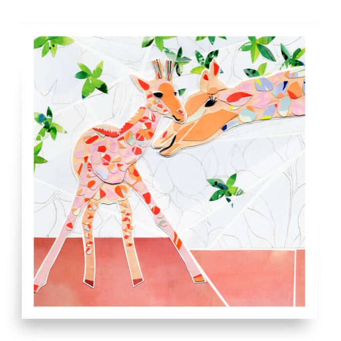 Giraffe Collage Art Print for wholesale by more the merrlier