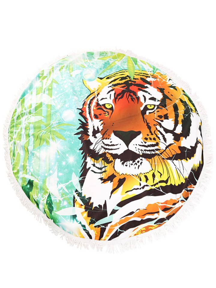 Tiger Print Beach Towel-Jp923-42 for wholesale by Hana