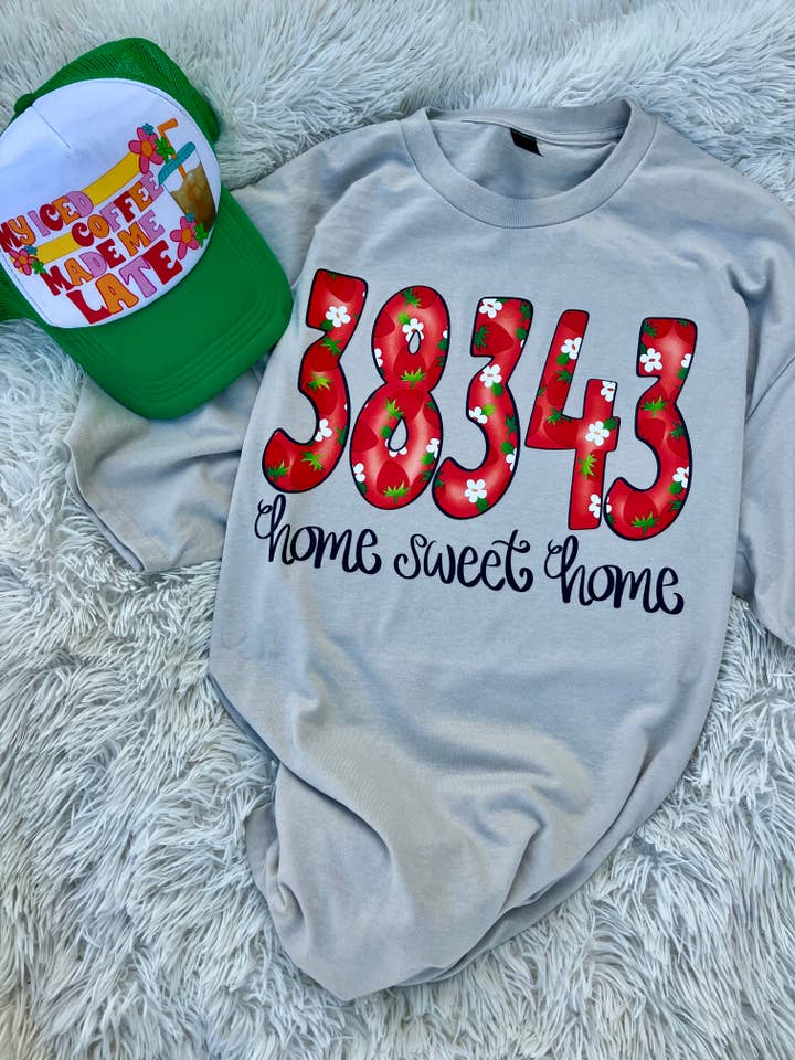 on the Bayou - Wholesale Screen Printed T-Shirt - Women's - Fruits of summer Strawberry custom zip code t-shirt