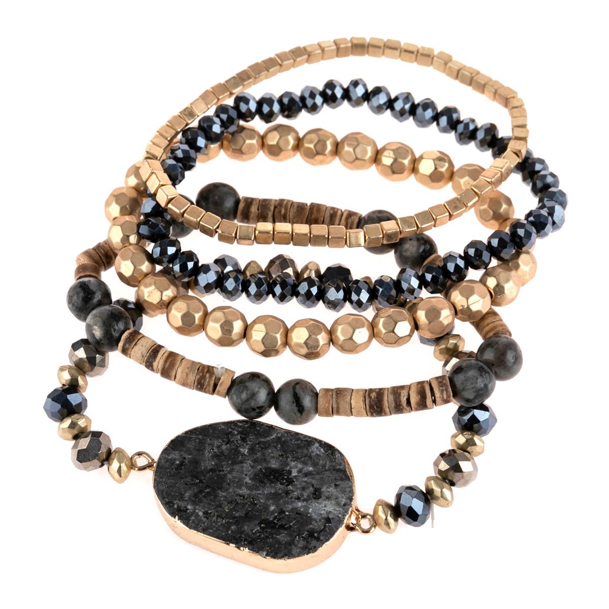 MYS Wholesale Inc - Wholesale Charm/Dangle Bracelet - Mixed Beads With Stone Charm Bracelet1