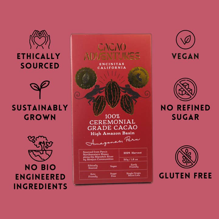 Cacao Adventures – wholesale Chokladkaka – 10-pack - 100 % ren ceremoniell kakao av hög kvalitet - Amazonasbassängen