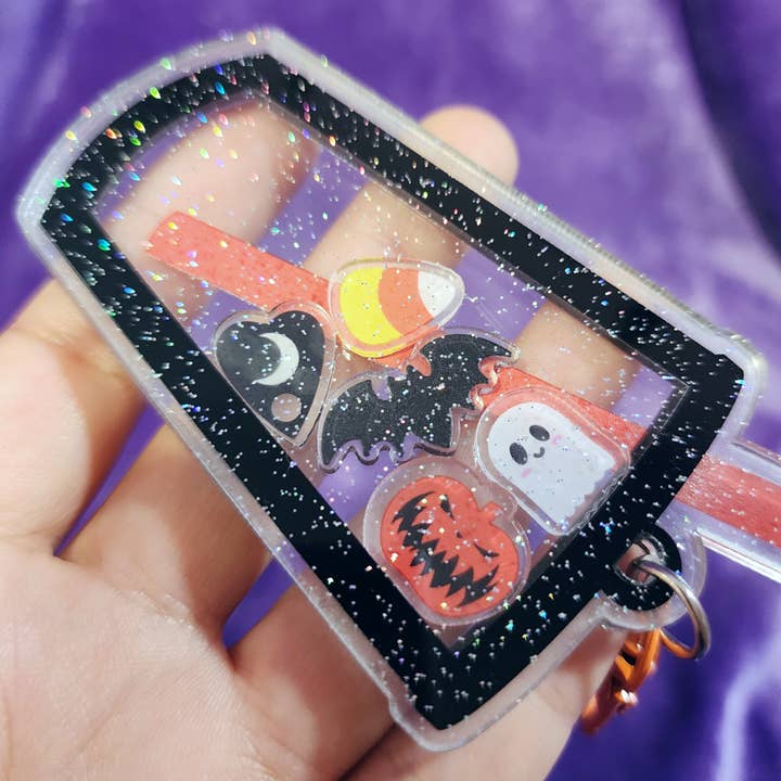 SHOPMALASTORE – wholesale Keychain – Unisex – Glittery Halloween Boba Shaker Keychain 3