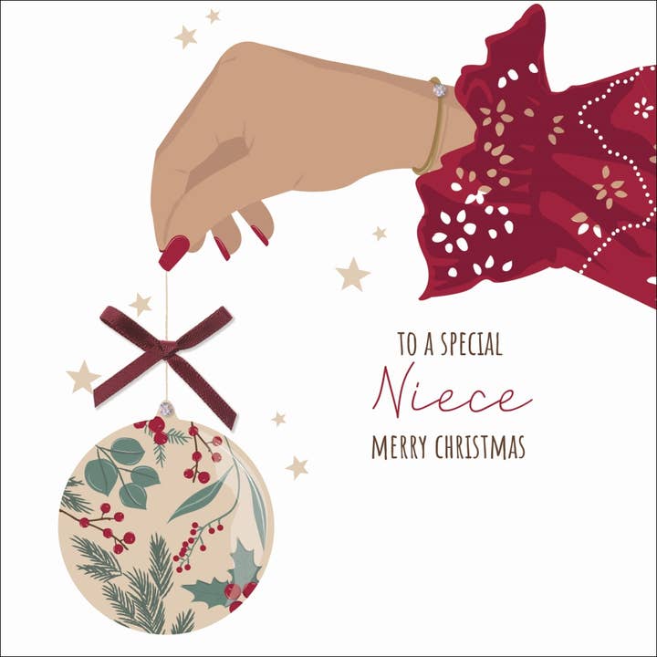 A uma sobrinha especial Feliz Natal, Cartão de saudação artesanal por atacado de The Handcrafted Card Company