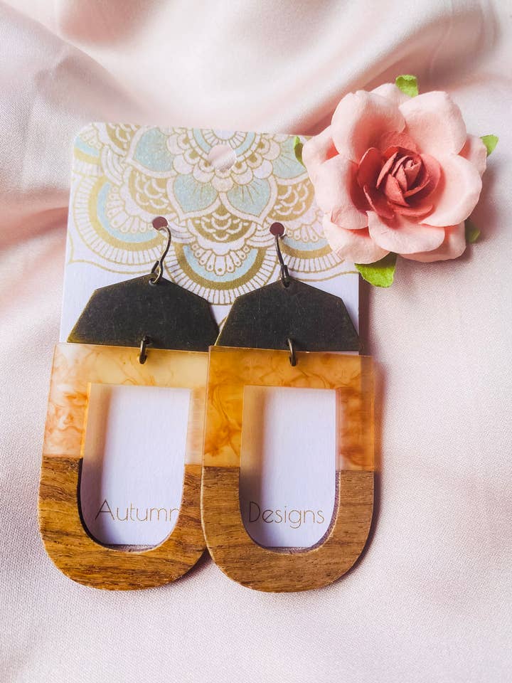 Modern Wood Earrings 15 for wholesale by Autumn Rose Designs