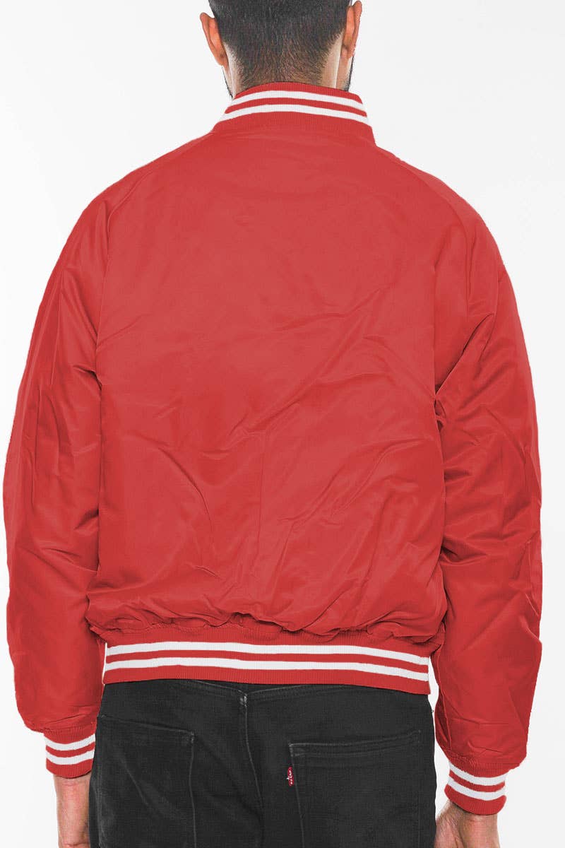 WEIV - Vente Coupe-vent – homme - Veste coupe-vent en polyester Varsity pour homme - Rouge2