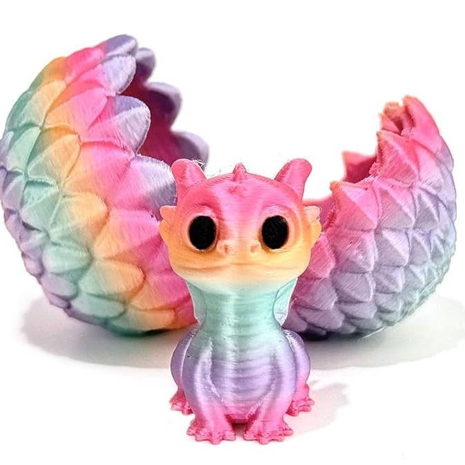 Curious Minds Toys - Wholesale Fidget Toy - Kids - 1 3D Printed Baby Dragon in Egg Fidget Toy - Unique Sensory 13