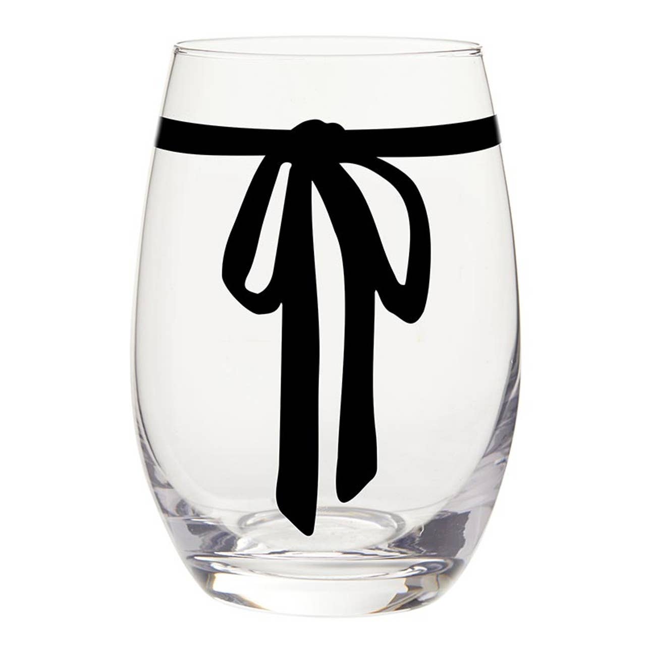 Faithworks by Creative Brands - Wholesale Wine Glass - Stemless Wine Glass - Black Bow1