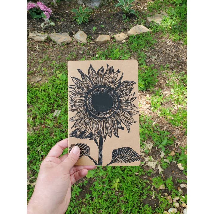 Maple Moon Designs - Wholesale Journal/Diary - Sunflower Linocut Journal