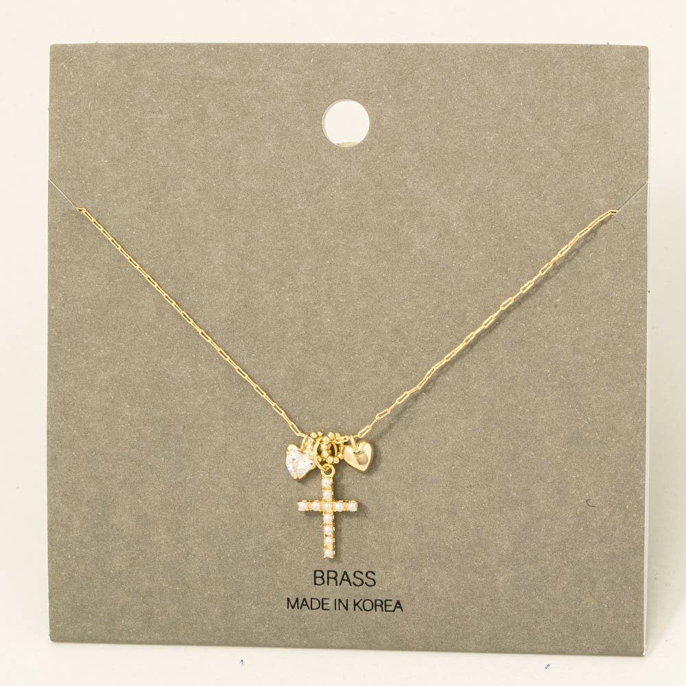 GDCRM Halskæde med hjerte- og korsvedhæng for engroshandel på Faire1