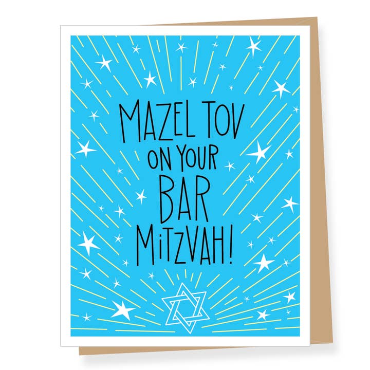 Bar Mitzvah Stjärnor, Mazel Tov gratulationskort för wholesale av Apartment 2 Cards