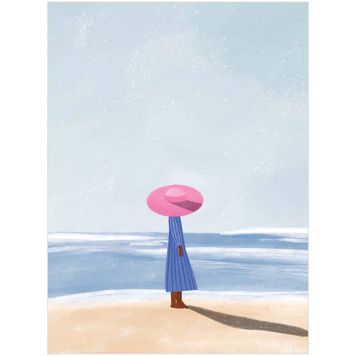 Ensemble de carnets Fille à la plage avec oiseaux pour la vente par On The Bright Side