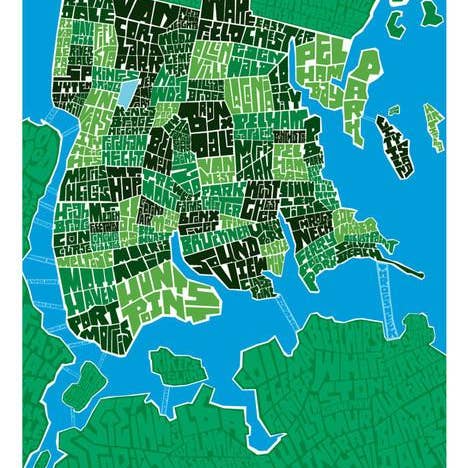 LOST DOG art & frame - Wholesale Art Print - Bronx Neighborhood Type Map