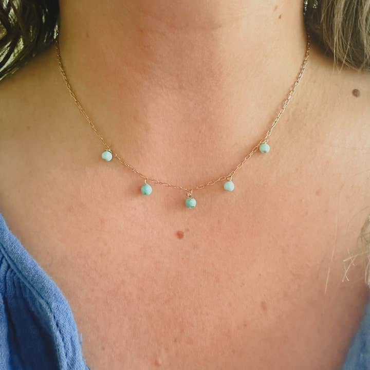 Colar Maravilha Turquesa por atacado de DRIP JEWELRY