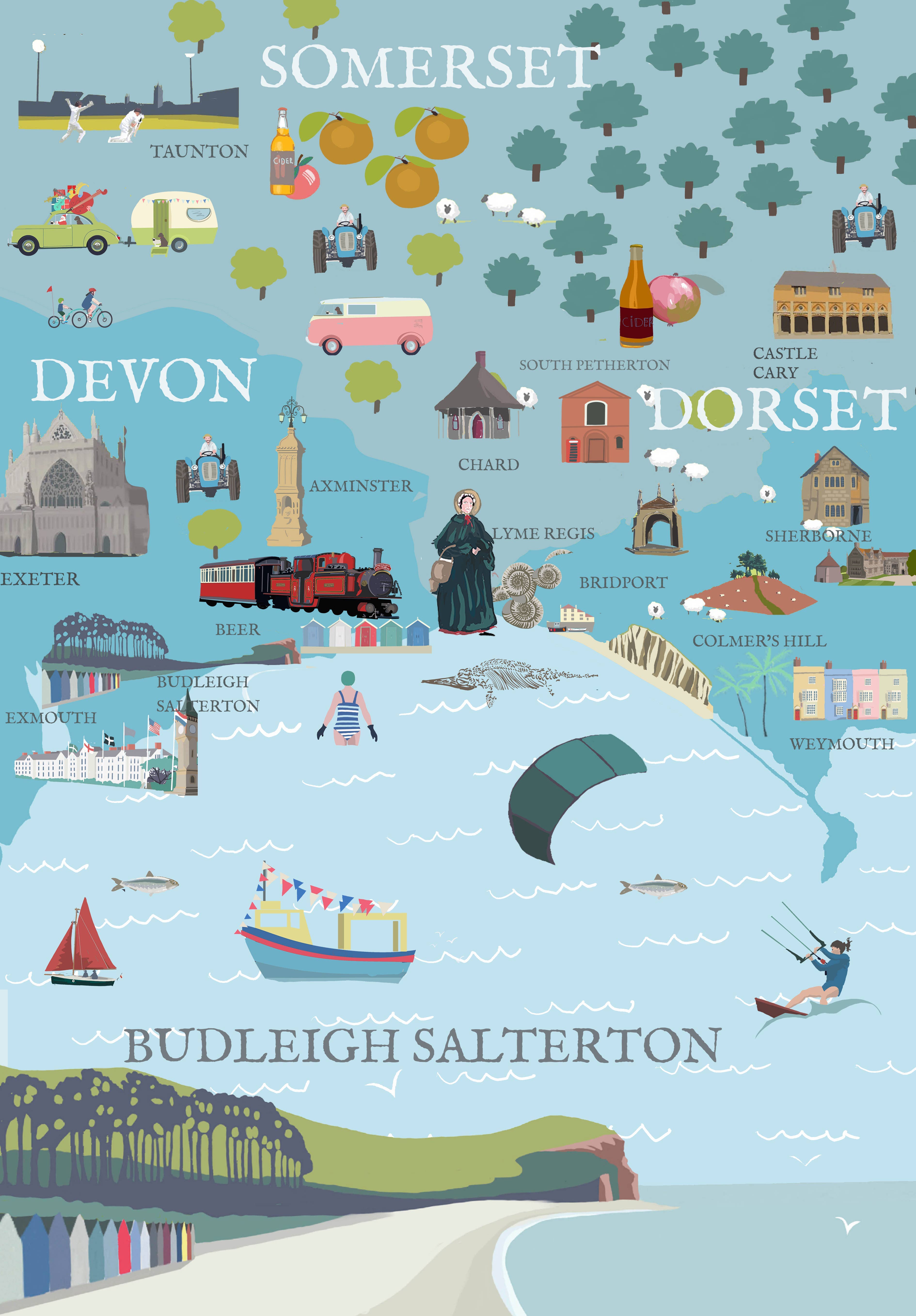 BETTY BOYNS MAPS - Vendita all'ingrosso Calamite - Magnete da Frigo con Mappa Illustrata10