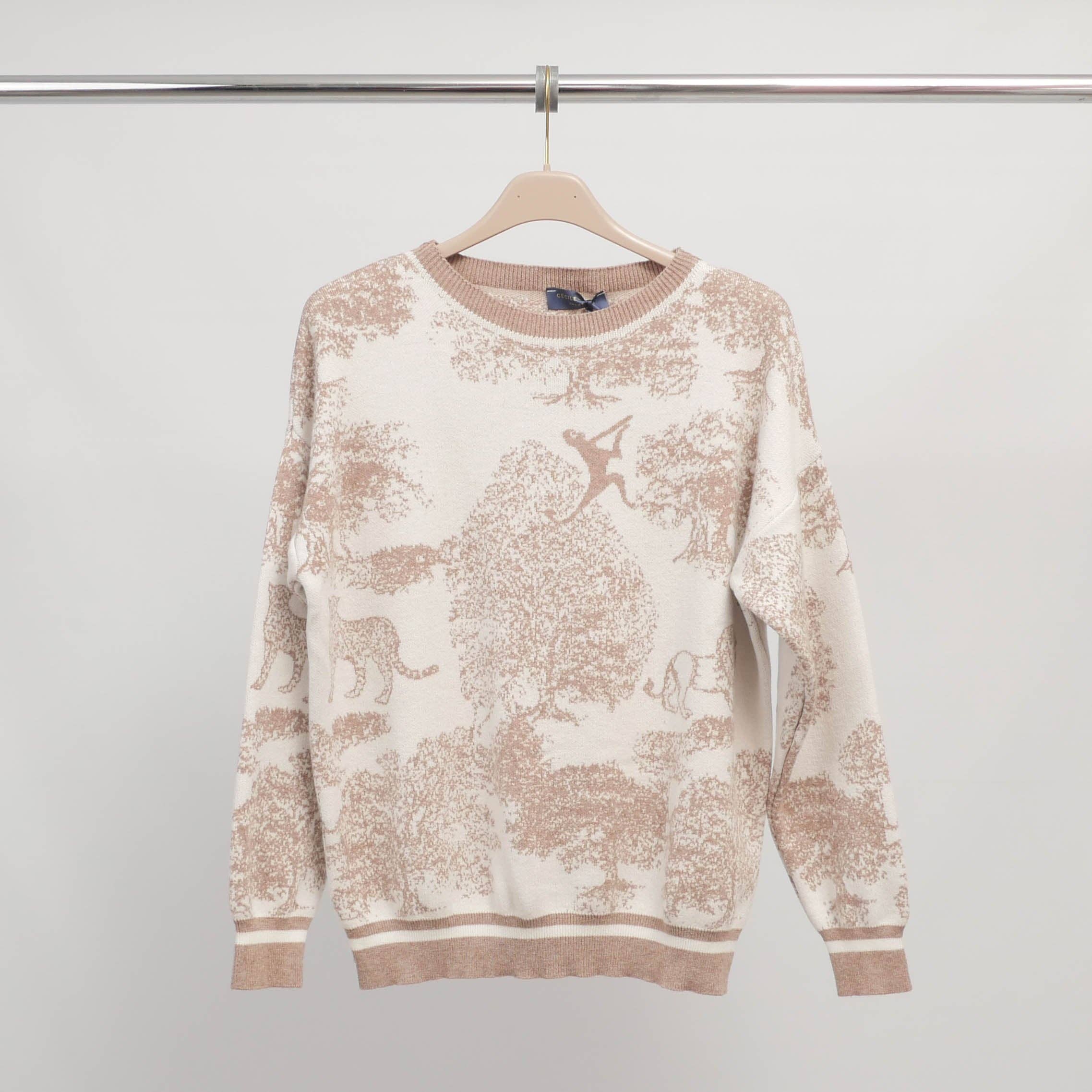 Cecile Wang - Wholesale Knit Sweater - Women's - Jungle print sweater in soft knit – ref MSJ769171