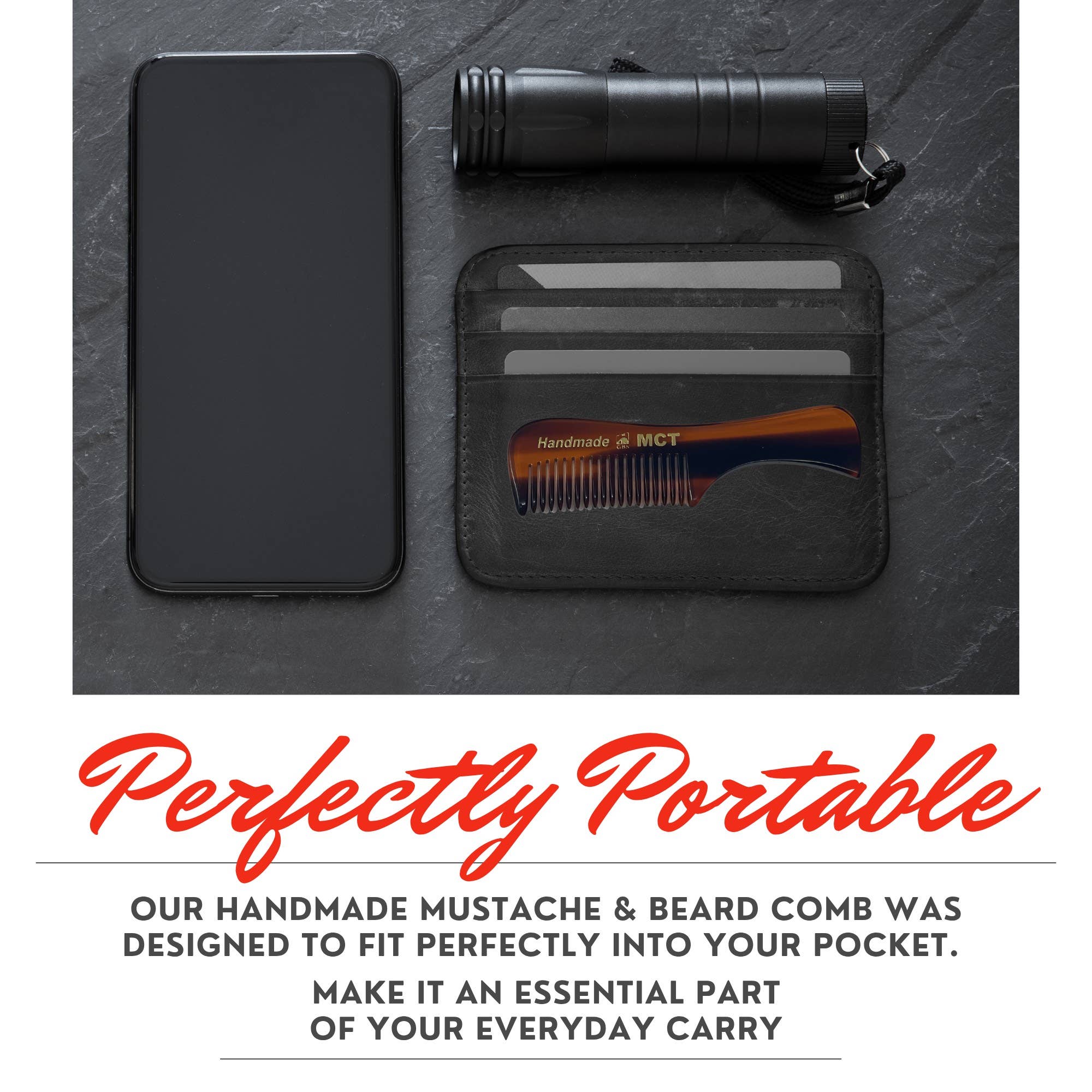 GENTS FINE GROOMING PRODUCTS – Großhandel Bartkamm/-bürste – G.B.S MCT Schnurrbartkamm, fein verzahnt, 7,6 cm9