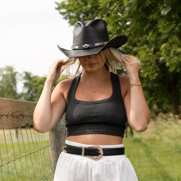 Genuine Leather Western Cowboy Hat - Style Badlands for wholesale by American Hat Makers