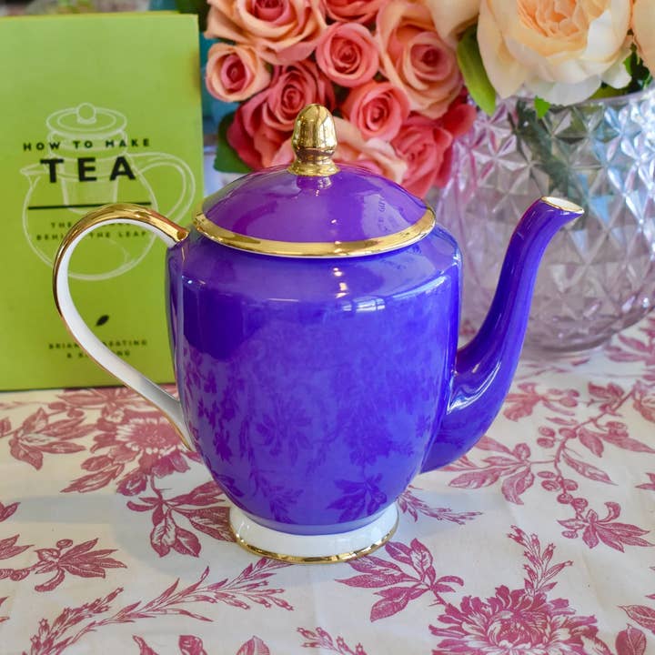 All Little Cute Things - Wholesale Tea pot - Teapot Timeless Beauty. Purple Violet and Gold Porcelain1