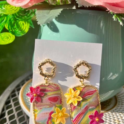 Colorful flower squares J16 for wholesale by WEARABLES BY B LLC