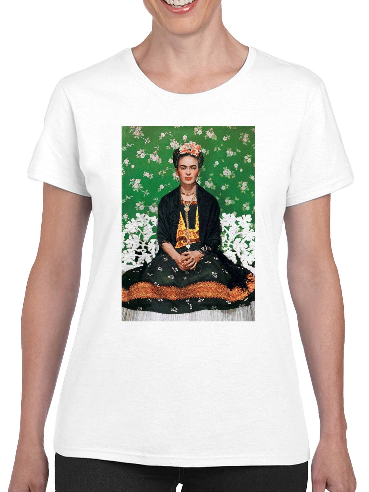 Swift Retail - Wholesale T-Shirt (Graphic) - Women's - Vibrant Portrait with Floral Background  Women's T-Shirt7