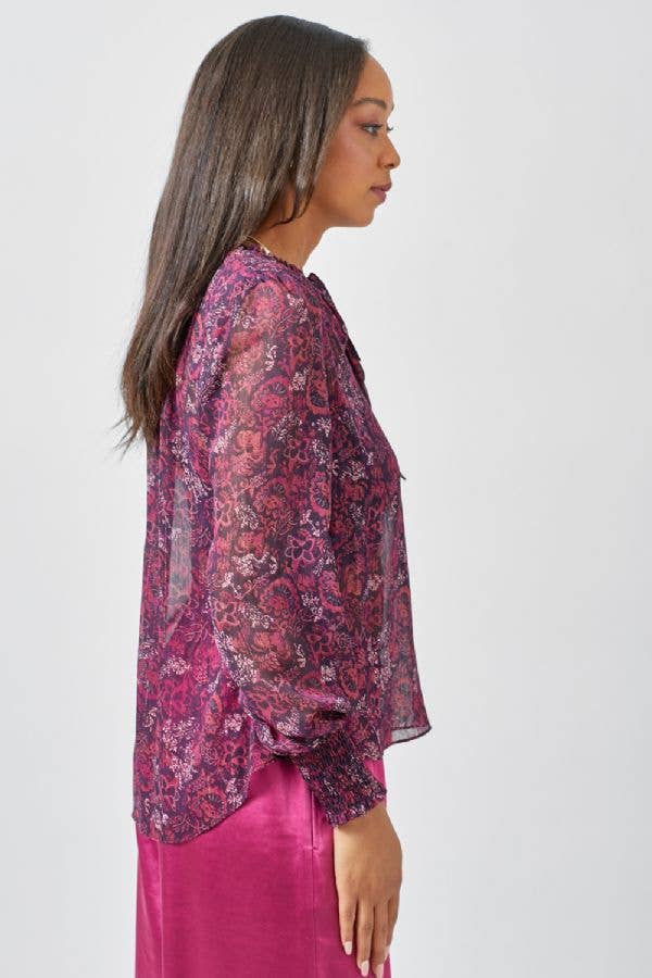 Mystree - Wholesale Blouse - Women's - 60412 Smocked Lurex Chiffon Blouse13