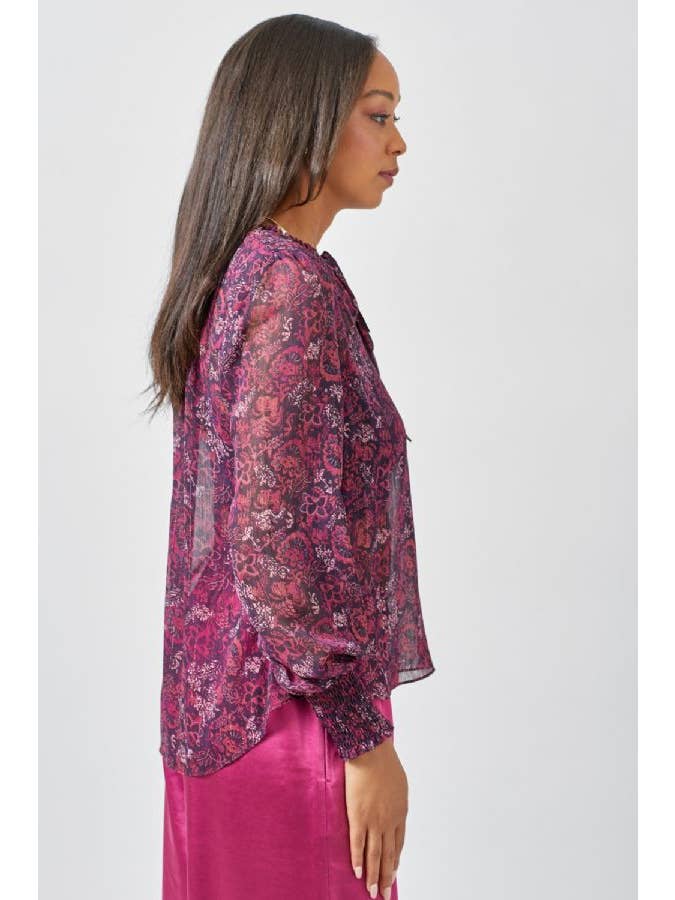 Mystree - Wholesale Blouse - Women's - 60412 Smocked Lurex Chiffon Blouse13