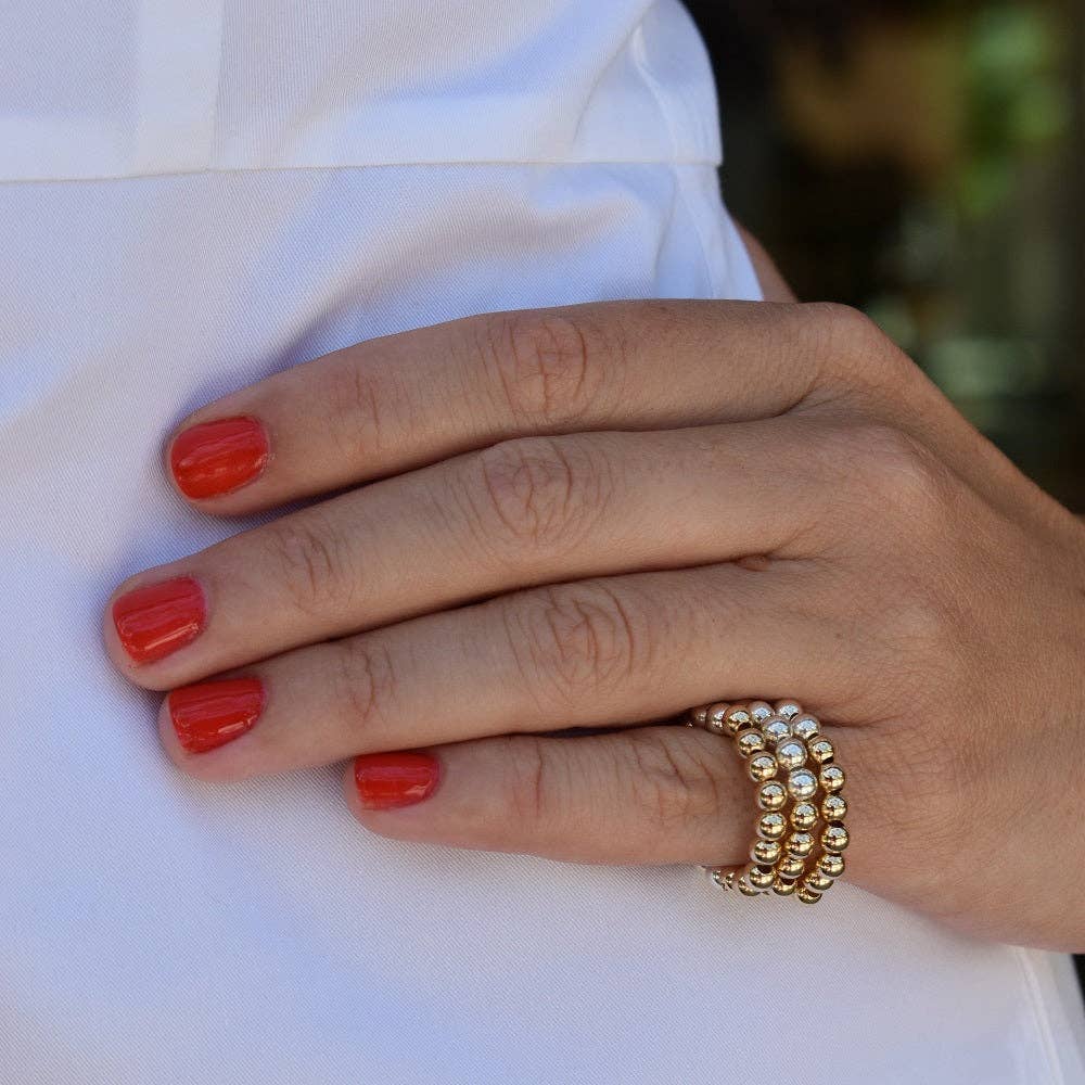 22 Jewelry - Wholesale Band/Stacked Ring - JEN 2 TONE RING 4MM1