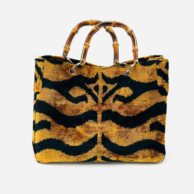 SAB B Tiger Print Small Avery Bamboo Bag for wholesale on Faire3