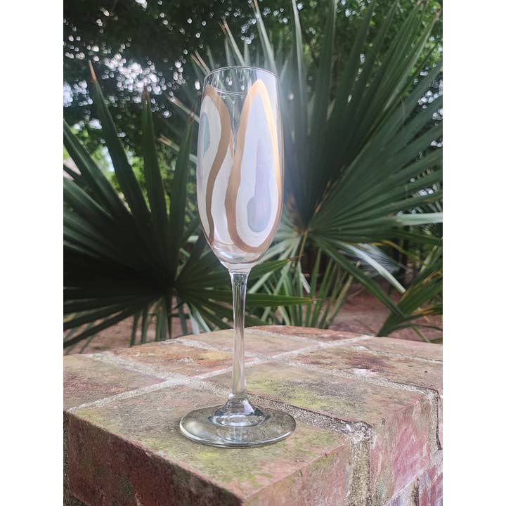 Sugarcane Home - Wholesale Champagne Flute - Oyster Confetti Champagne Glasses