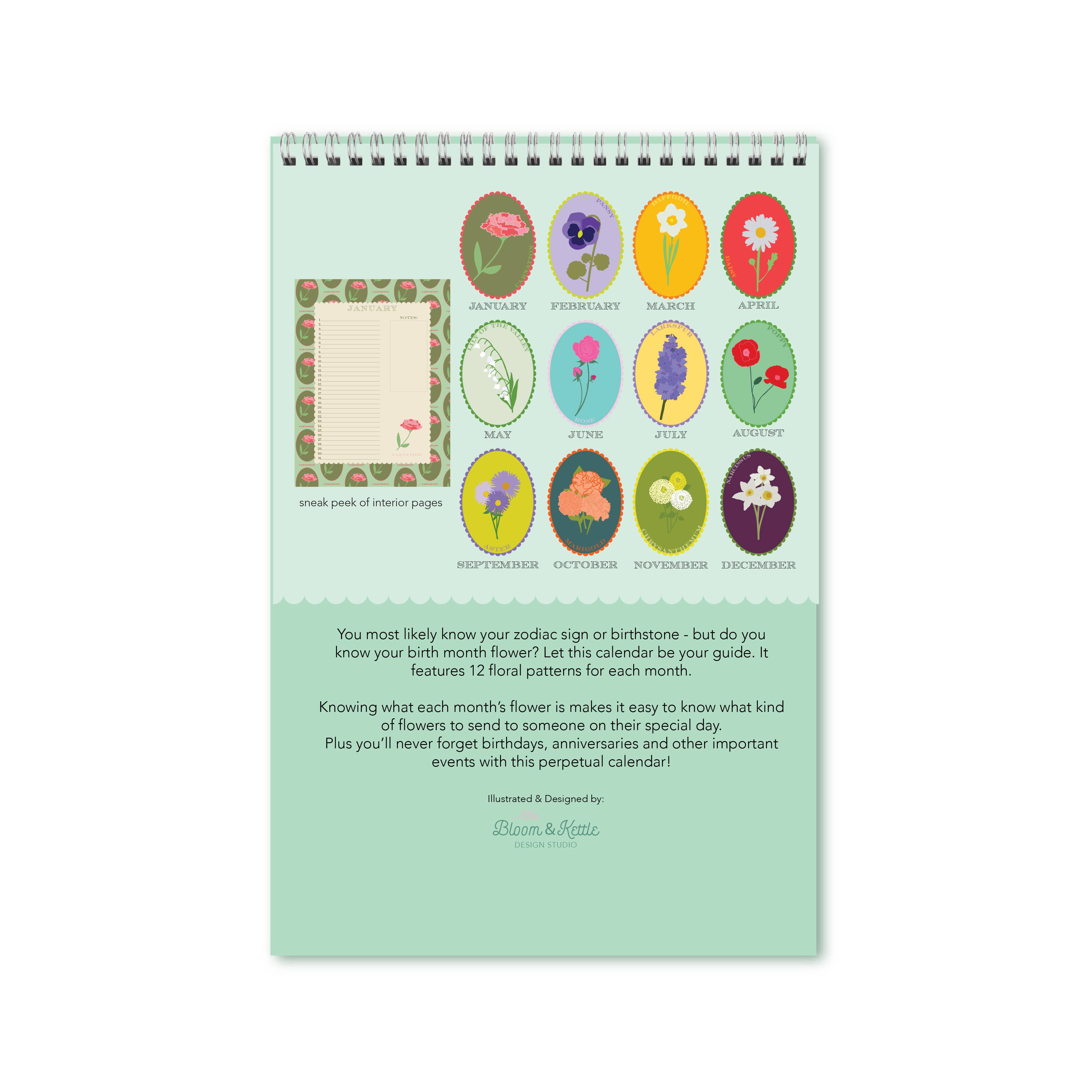 Bloom and Kettle – Großhandel Kalender – Ewiger Blumenkalender für den Geburtsmonat7