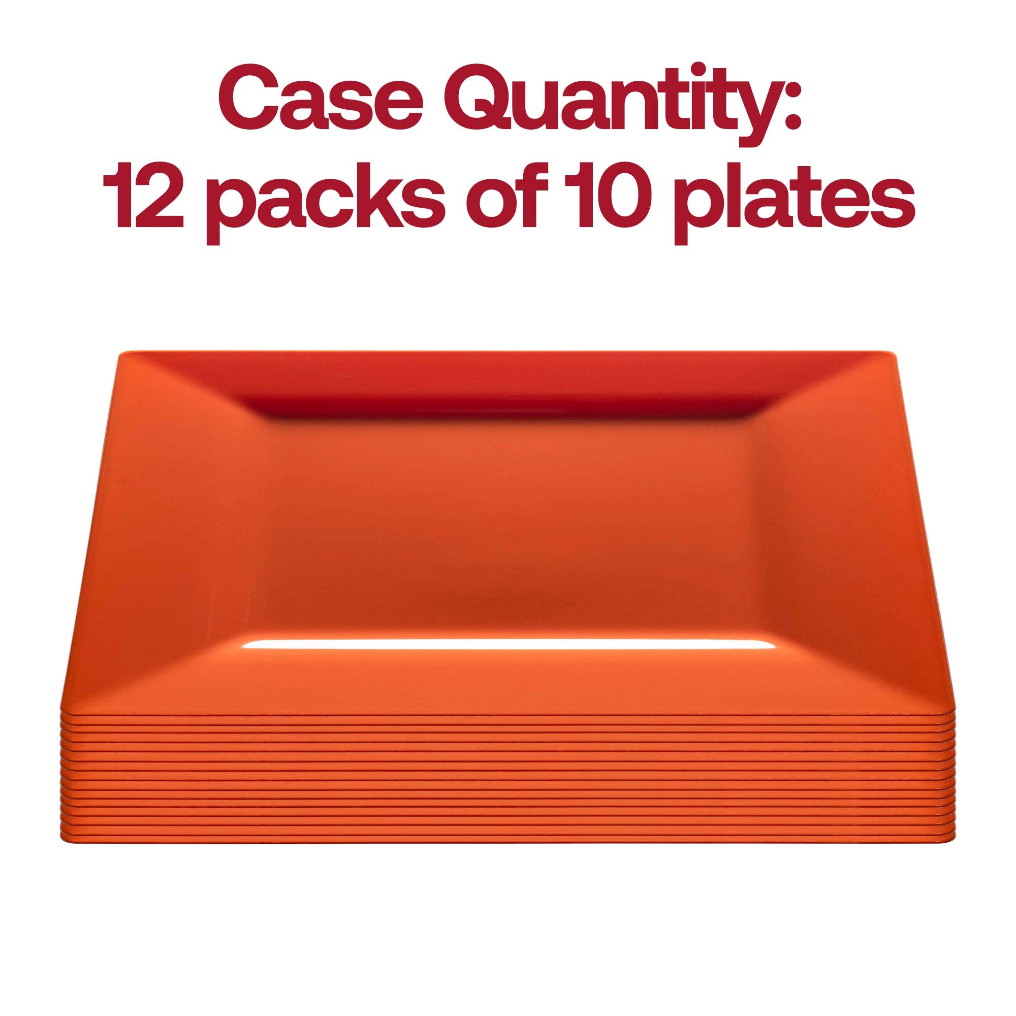 Smarty had a Party - Wholesale Disposable Plate - 9.5" Burnt Orange Square Plastic Dinner Plates - 120 pcs3