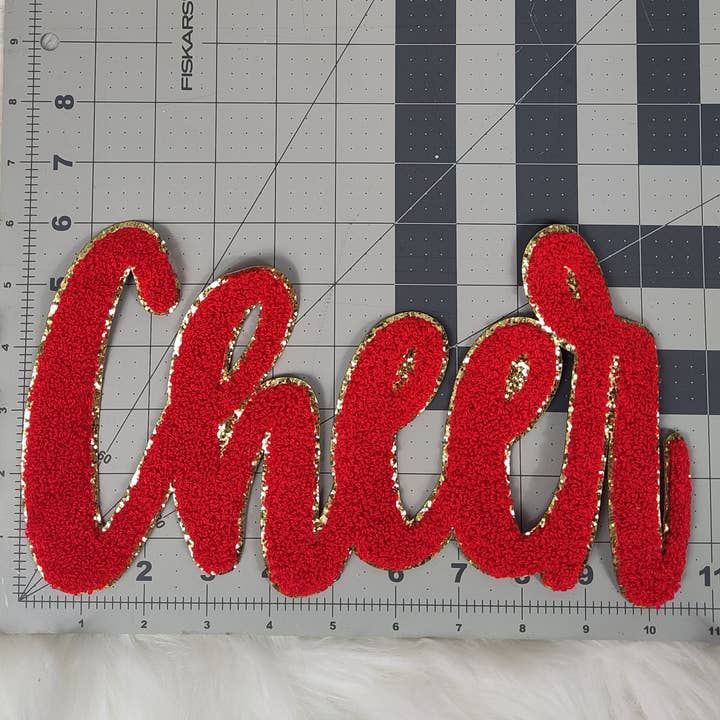 Scratch Decor - Wholesale Patch - Large Cursive Cheer Chenille Iron-on Patch4