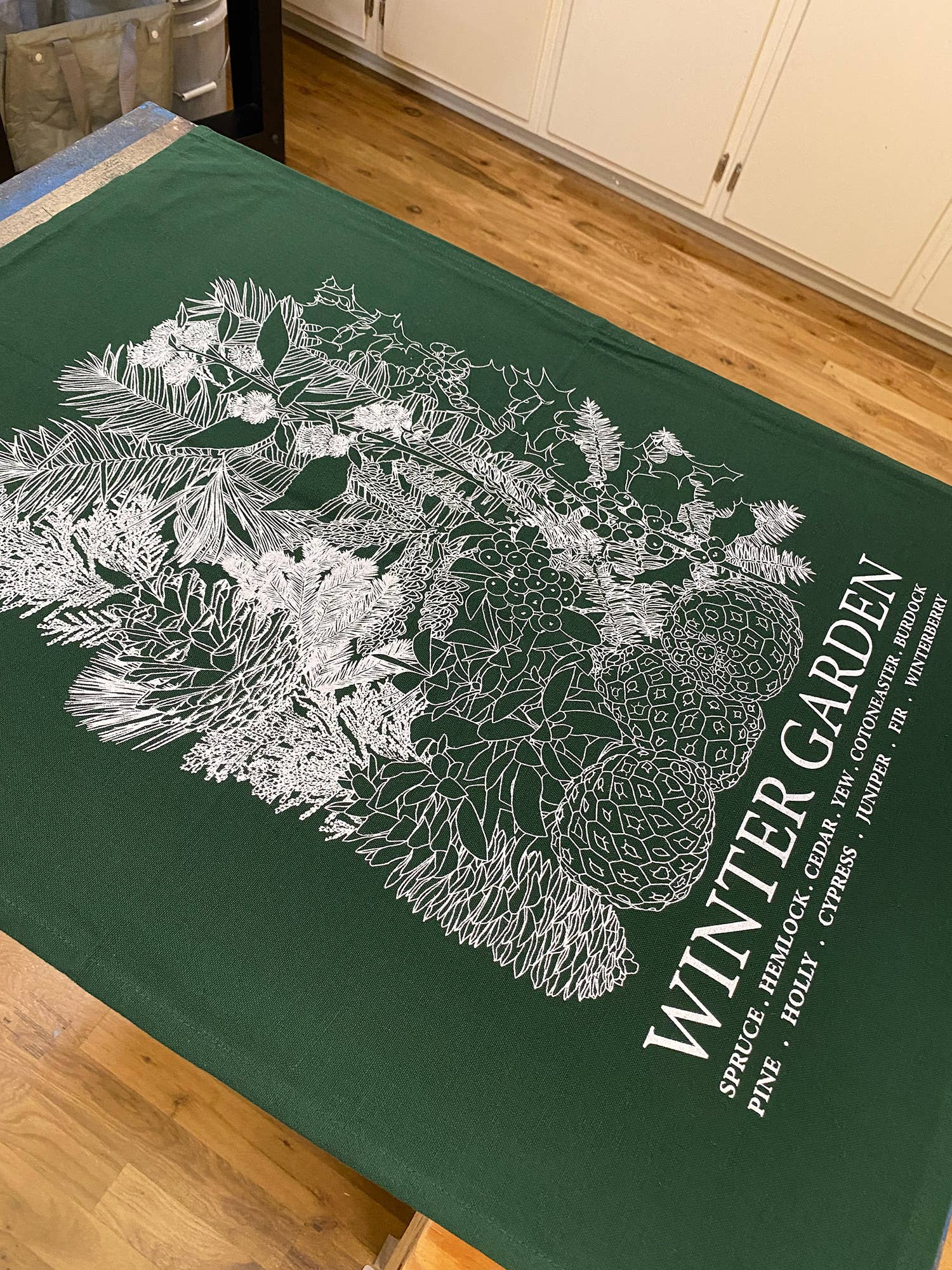 Planetarium - Wholesale Tea Towel - Winter Garden Hand-printed Tea Towel5