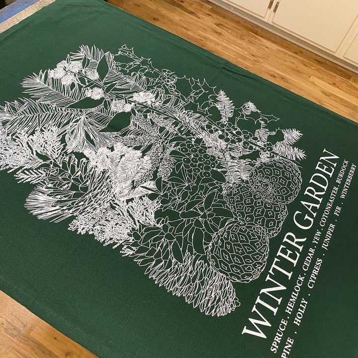 Planetarium - Wholesale Tea Towel - Winter Garden Hand-printed Tea Towel5