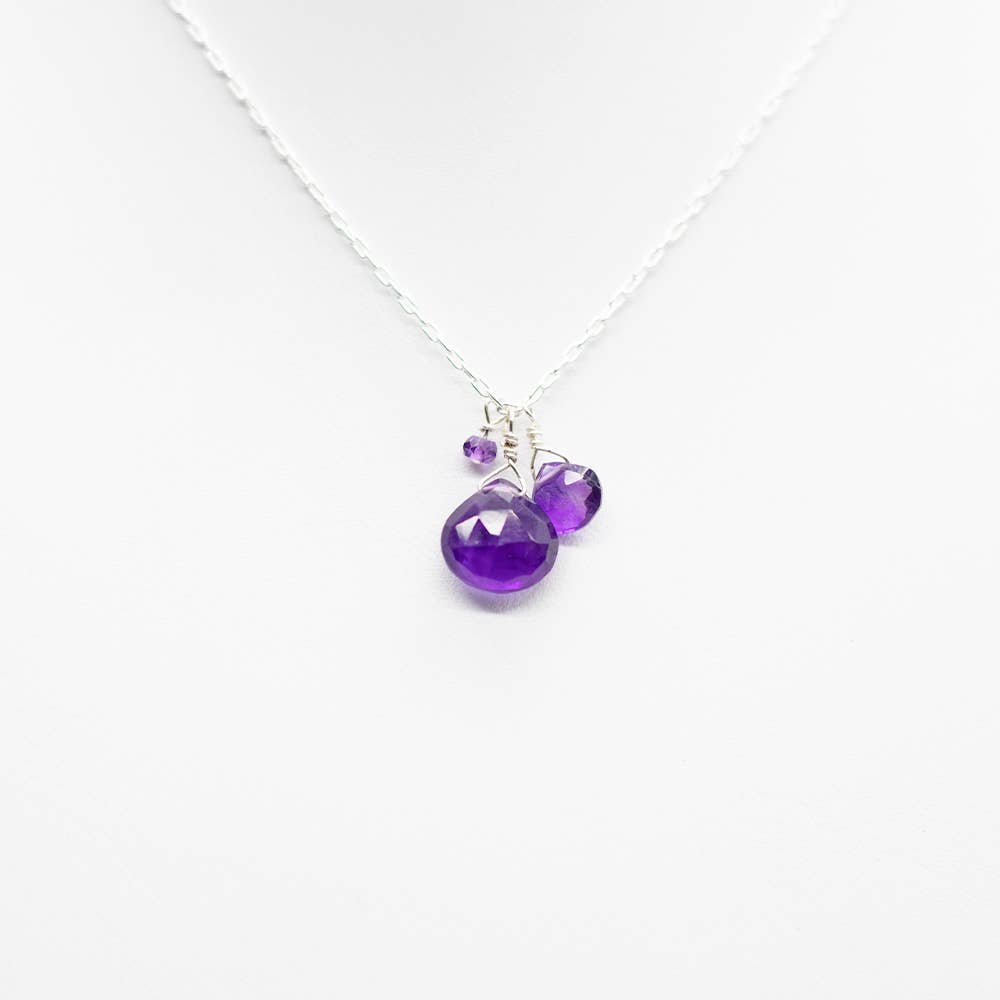 Susan Roberts Jewelry – wholesale Pendant/charm necklace – February Birthstone Silver Necklace2