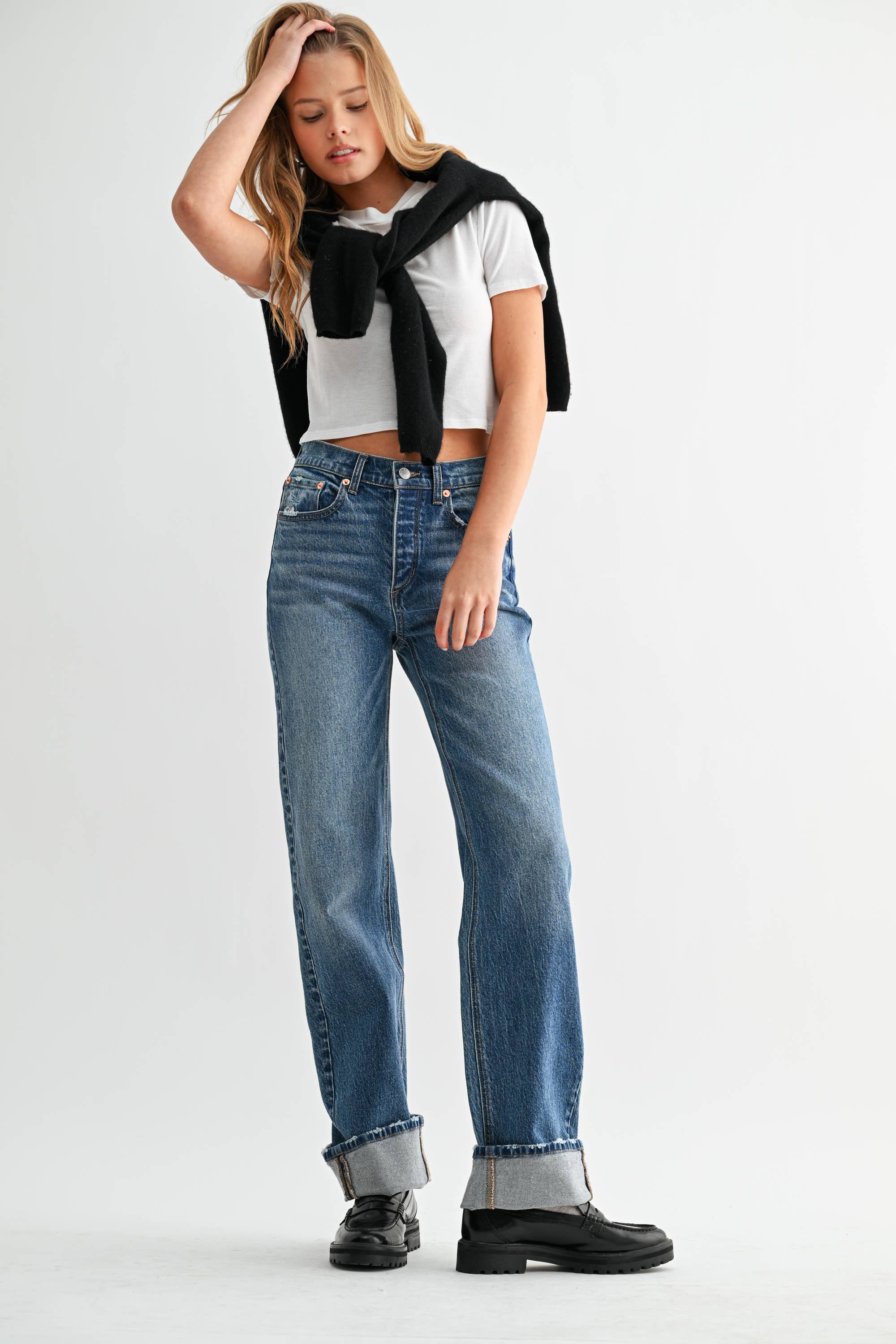 Jemina Denim - Wholesale Jeans - Women's - The Cuffed Wide Leg4