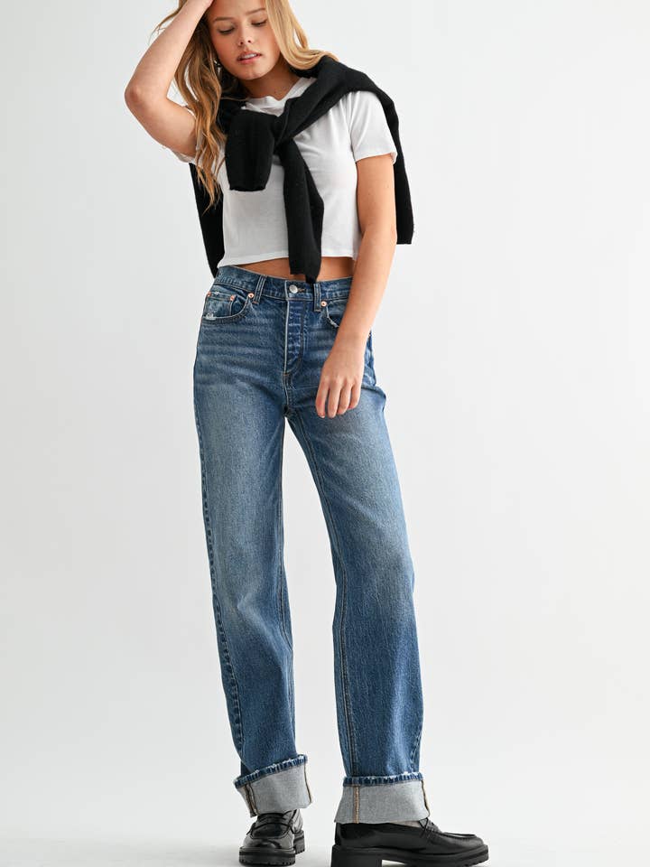Jemina Denim - Wholesale Jeans - Women's - The Cuffed Wide Leg4