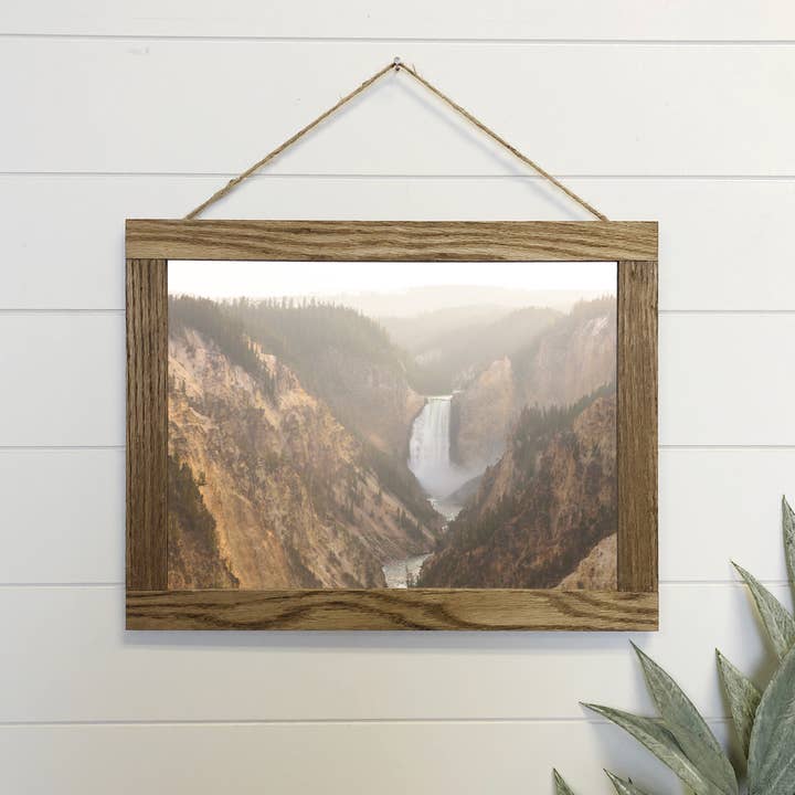 Yellowstone Artist Point Canvas Wood Sign Framed Wall Art for wholesale by Hangout Home