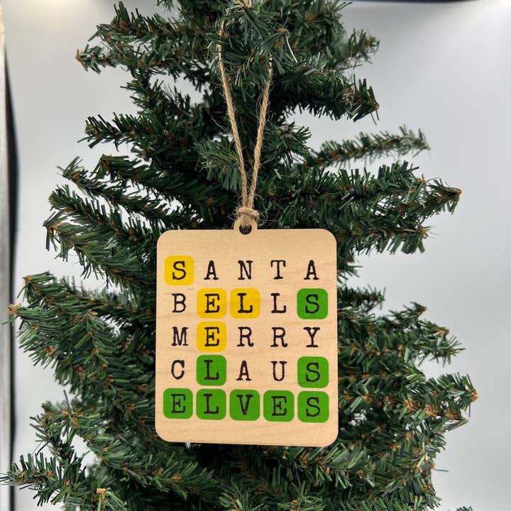 Driftless Studios - Wholesale Ornament - Elves Wordle Christmas Ornaments - Xmas Décor