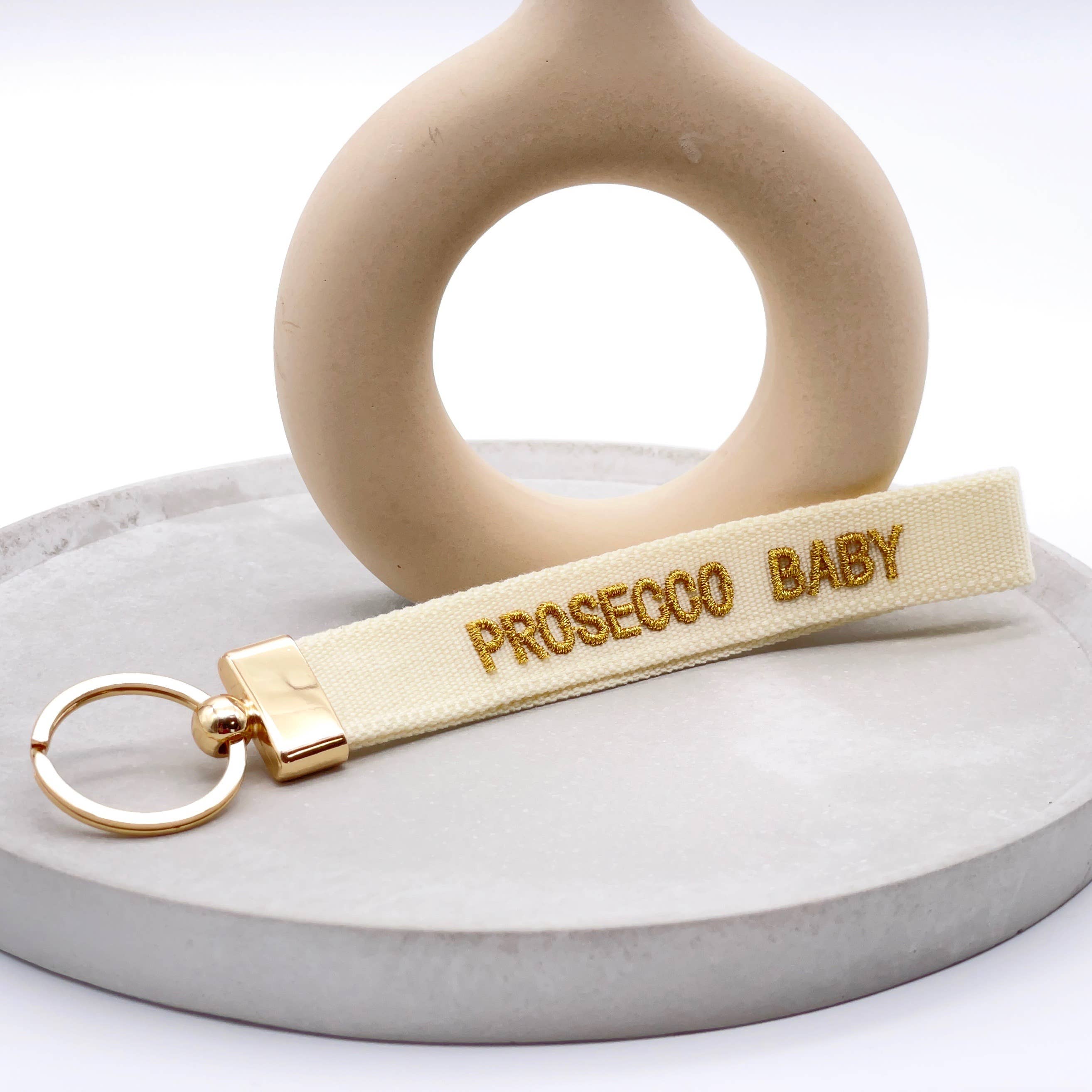Parsley & Pepper - Wholesale Keychain - Women's - PROSECCO BABY keychain keychain, woven embroidered1