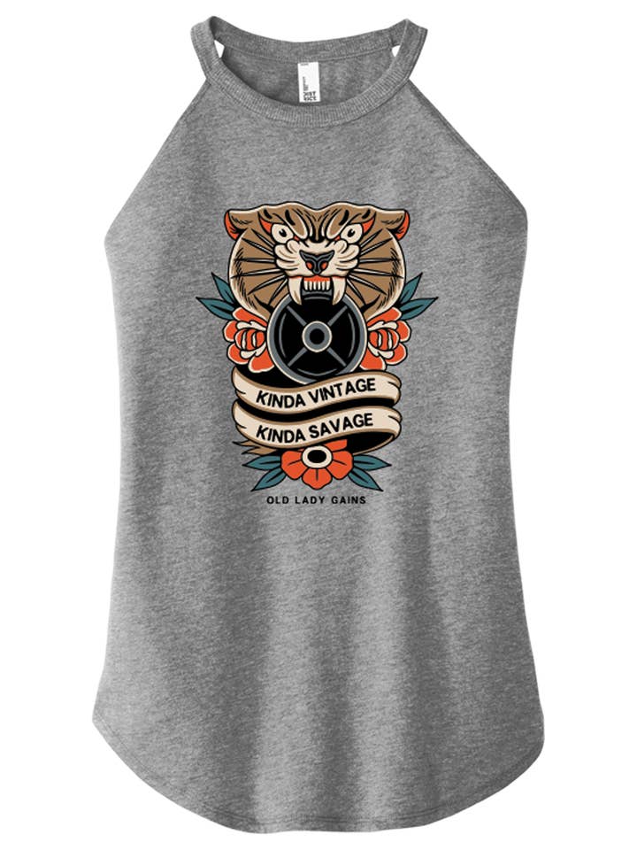 Cougar Halter Tank for wholesale by Old Lady Gains