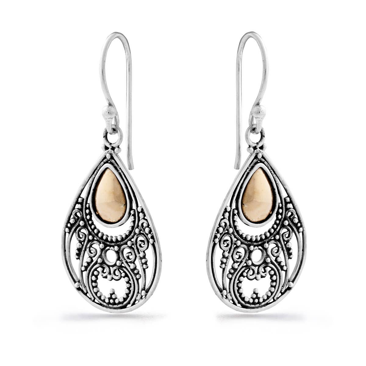 Nusa – wholesale Dangle earrings – Alamanda Silver & Gold Earrings1