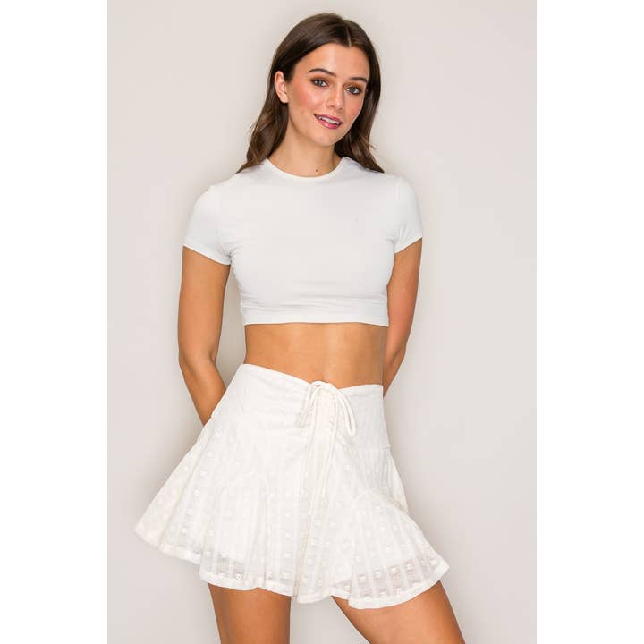 Lace Flared Skort with Cinched Waist for wholesale by Popular 21